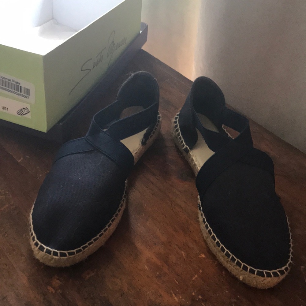 White and Navy Espadrilles